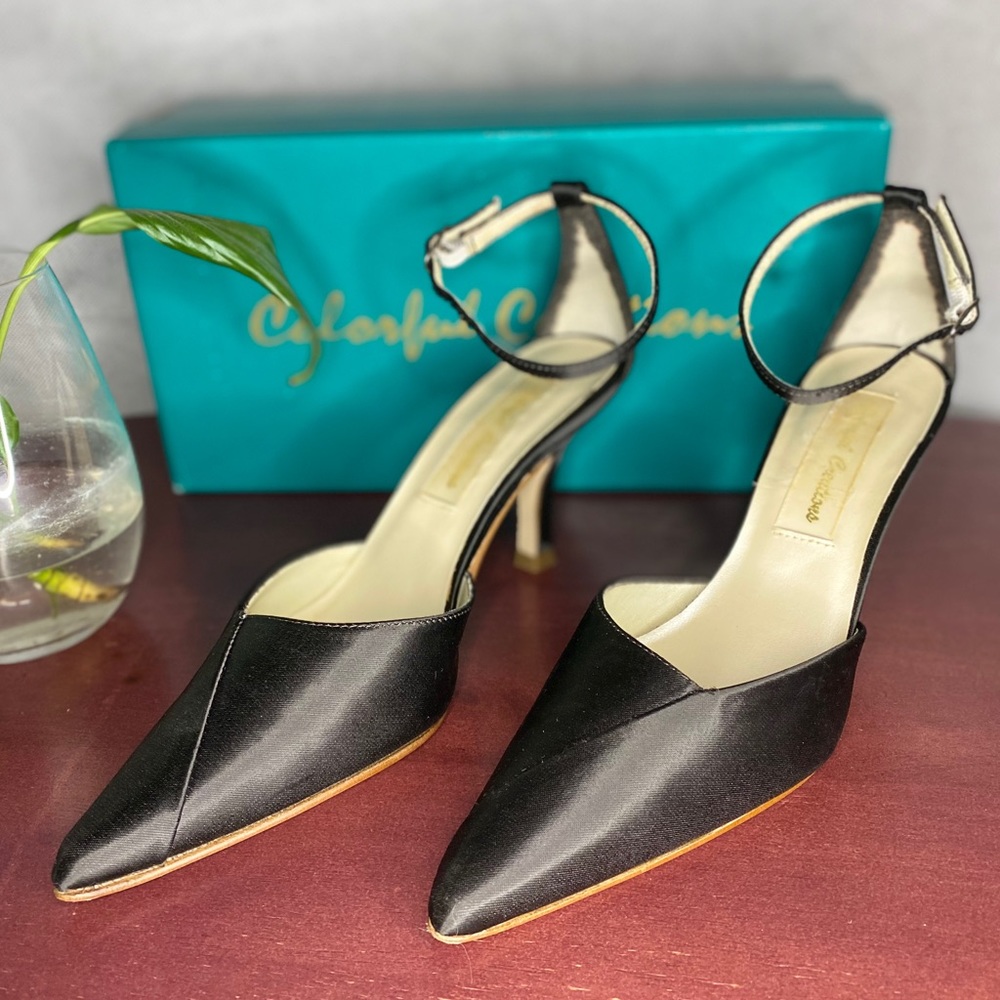 👠 Custom Black Satin Ankle Strap